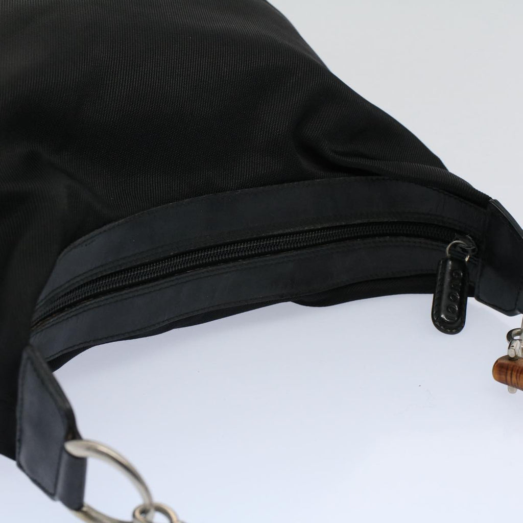 GUCCI Bamboo Shoulder Bag Nylon Black 000 1998 0531 ep2444