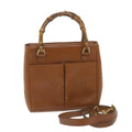 GUCCI Bamboo Hand Bag Leather 2way Brown 000 122 0316 ep2453