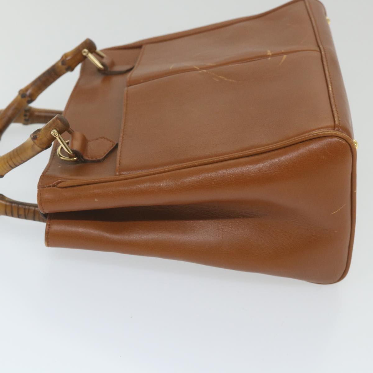 GUCCI Bamboo Hand Bag Leather 2way Brown 000 122 0316 ep2453