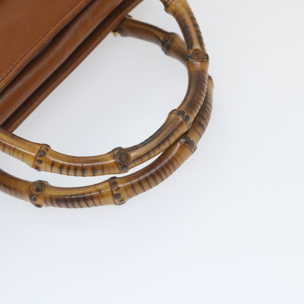 GUCCI Bamboo Hand Bag Leather 2way Brown 000 122 0316 ep2453