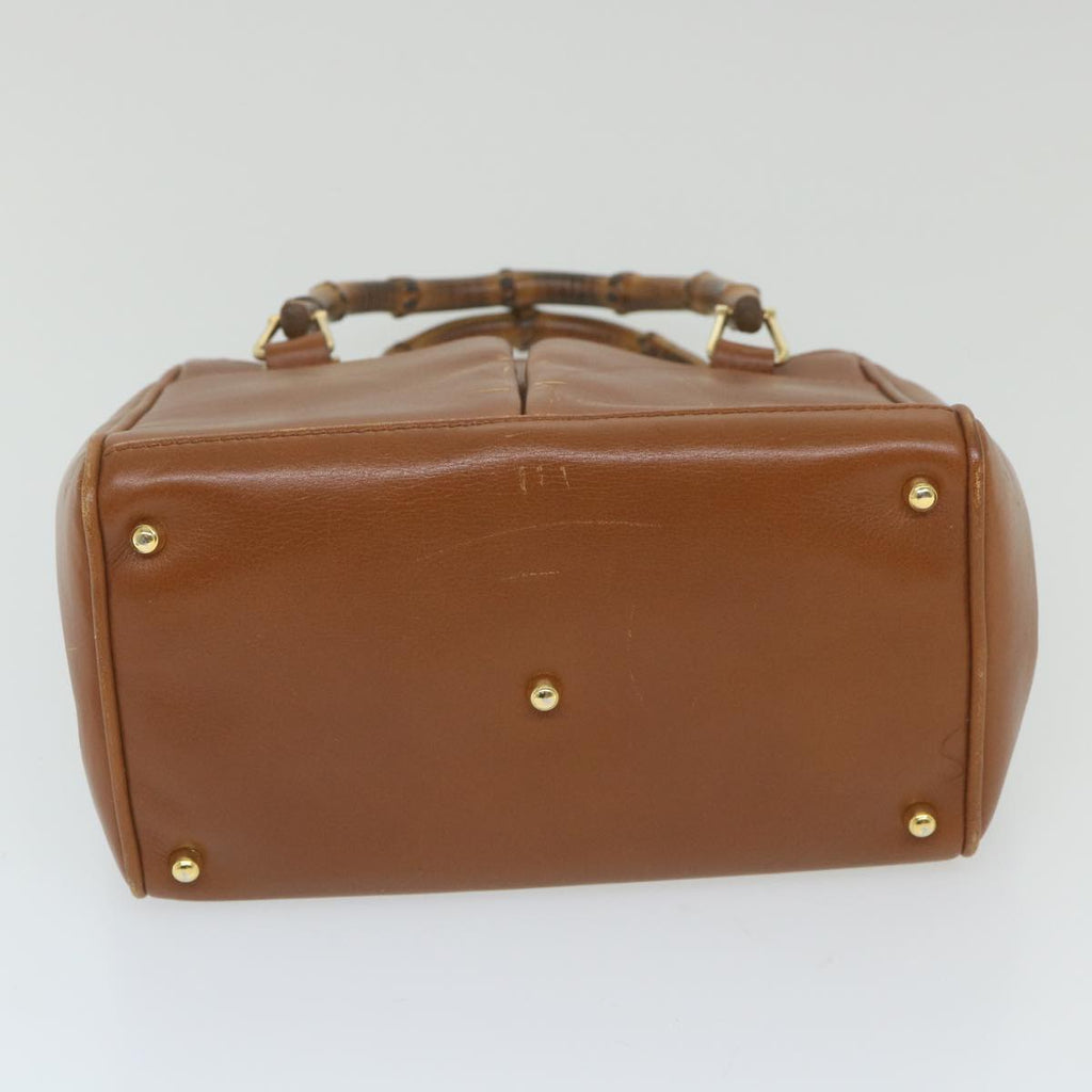 GUCCI Bamboo Hand Bag Leather 2way Brown 000 122 0316 ep2453