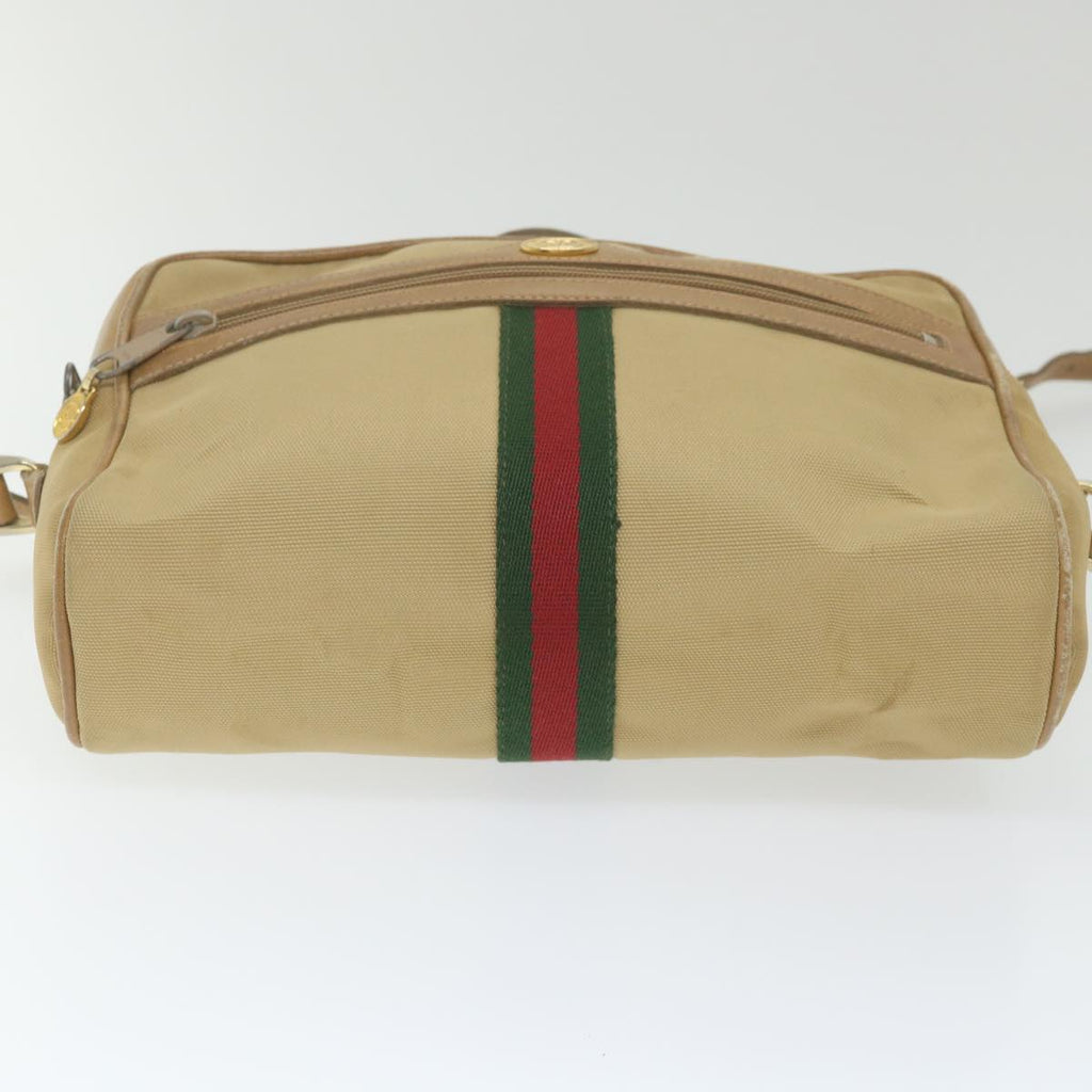 GUCCI Web Sherry Line Shoulder Bag Canvas Beige Red Green 010 378 ep2457
