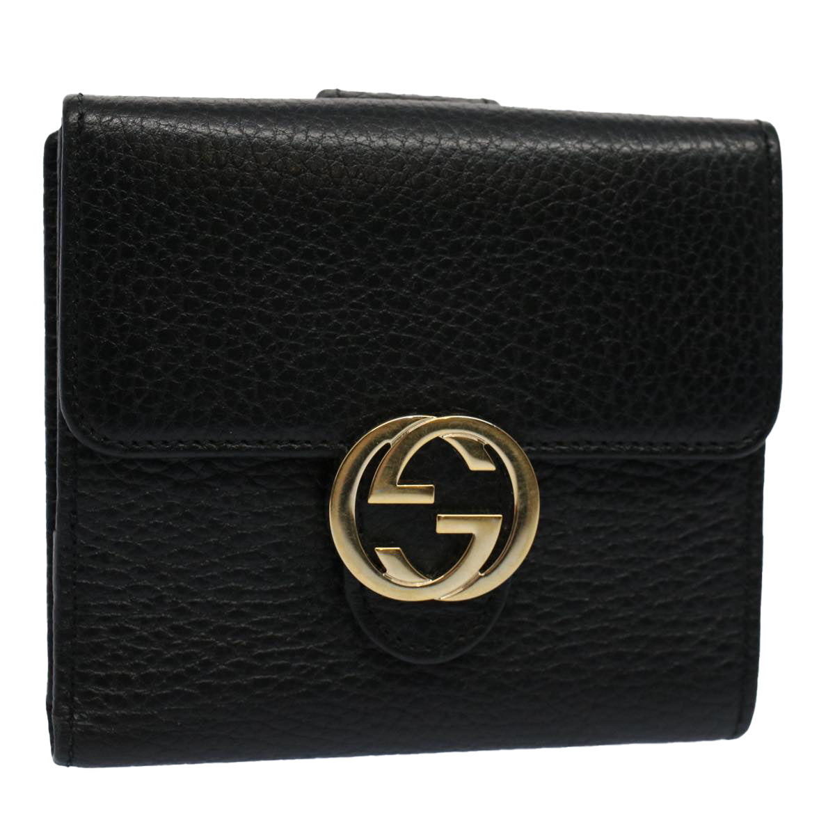 GUCCI Wallet Leather Black 615525 ep2480