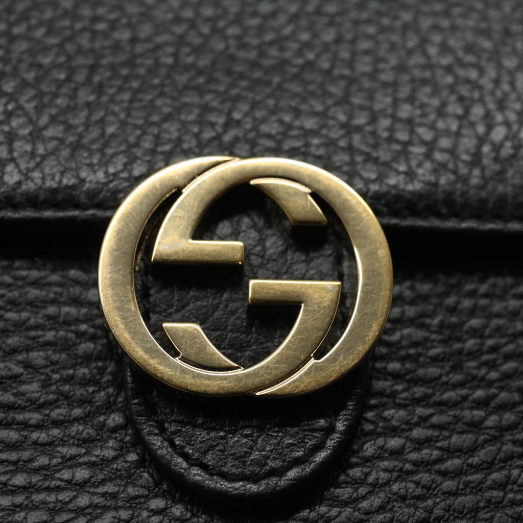 GUCCI Wallet Leather Black 615525 ep2480