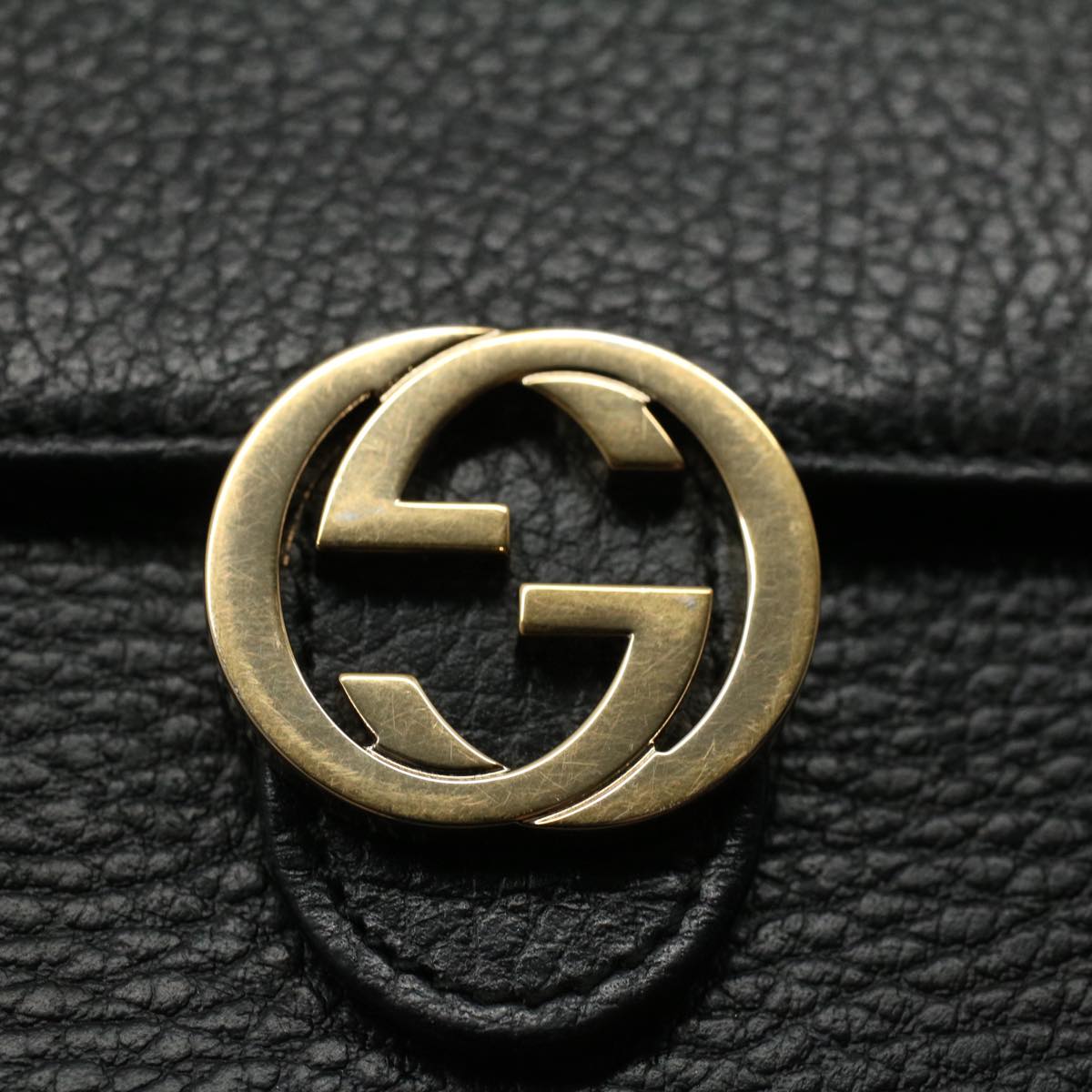 GUCCI Wallet Leather Black 615525 ep2480