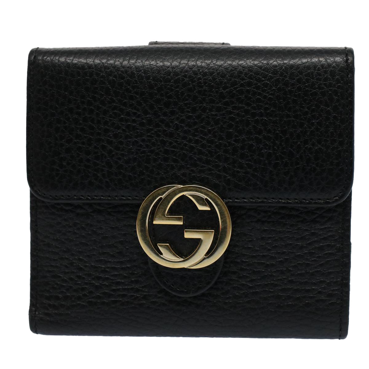 GUCCI Wallet Leather Black 615525 ep2480