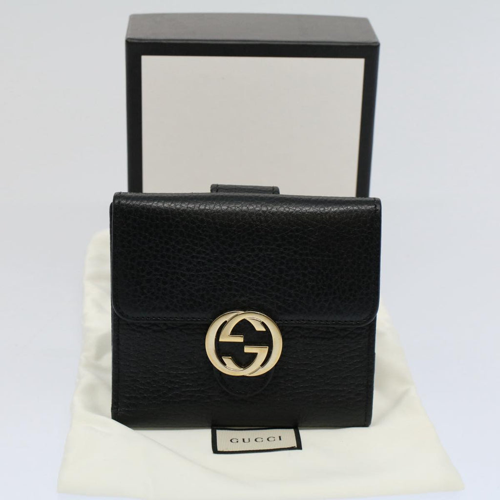 GUCCI Wallet Leather Black 615525 ep2480