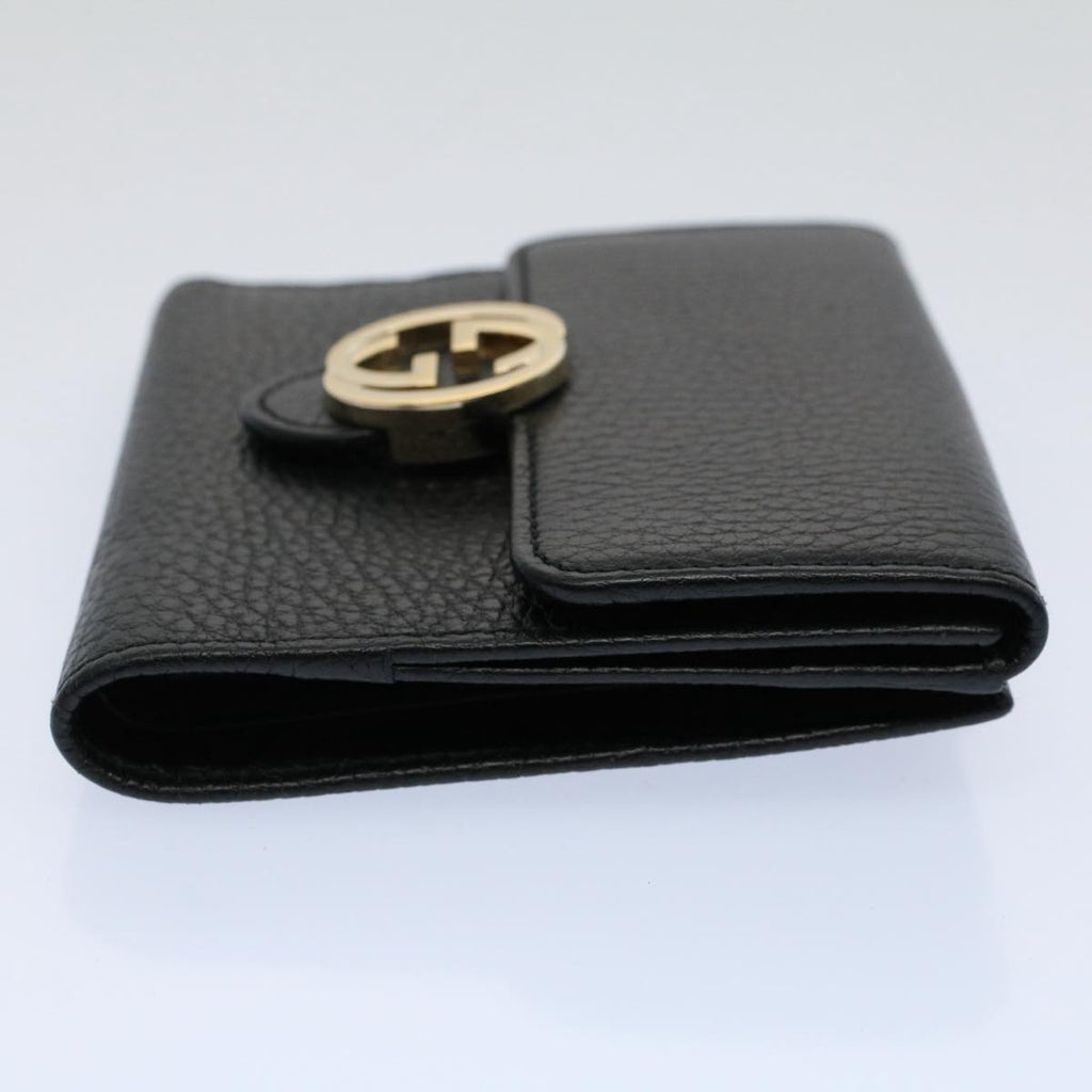 GUCCI Wallet Leather Black 615525 ep2480