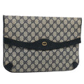 GUCCI GG Supreme Clutch Bag PVC Leather Navy 89 02 075 ep2500