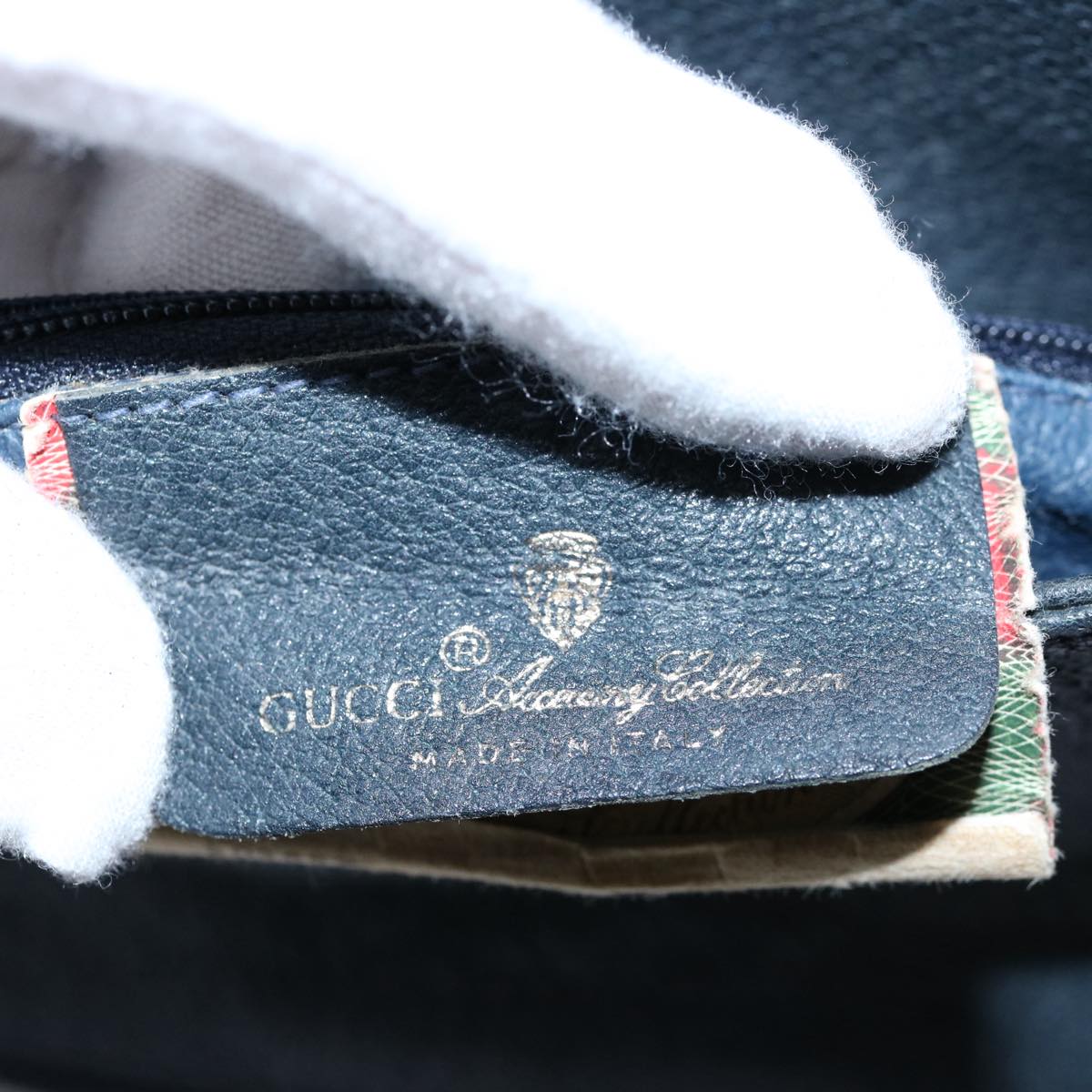 GUCCI GG Supreme Clutch Bag PVC Leather Navy 89 02 075 ep2500