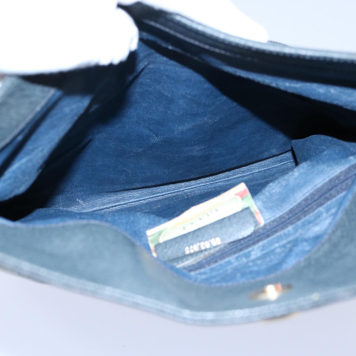 GUCCI GG Supreme Clutch Bag PVC Leather Navy 89 02 075 ep2500