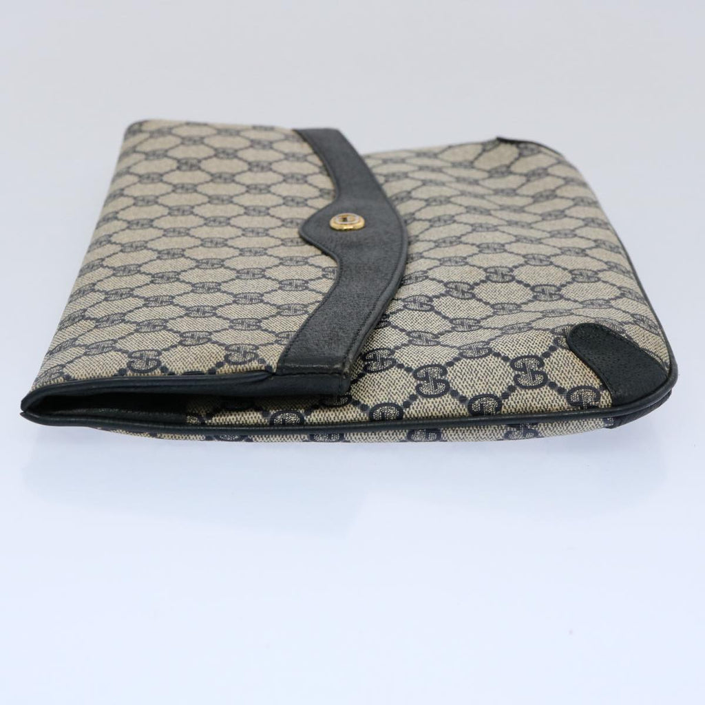 GUCCI GG Supreme Clutch Bag PVC Leather Navy 89 02 075 ep2500