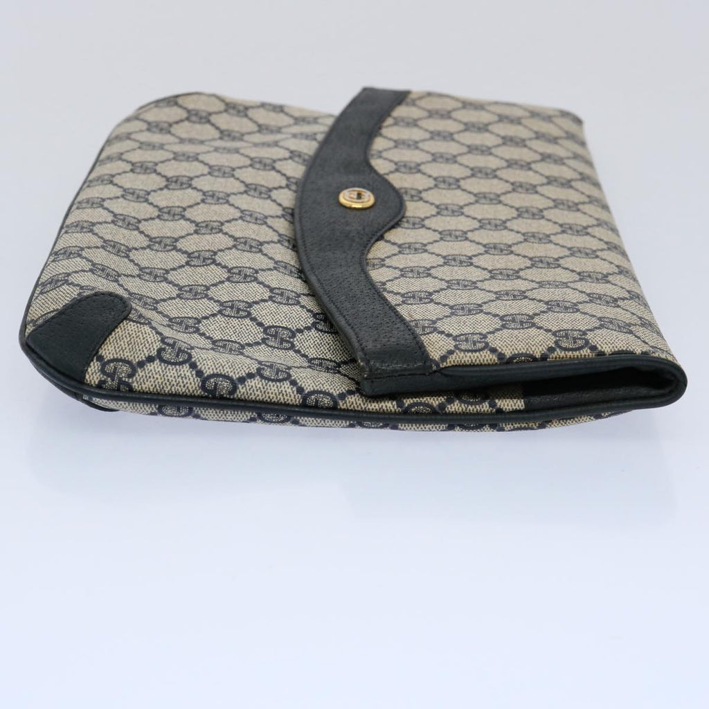 GUCCI GG Supreme Clutch Bag PVC Leather Navy 89 02 075 ep2500