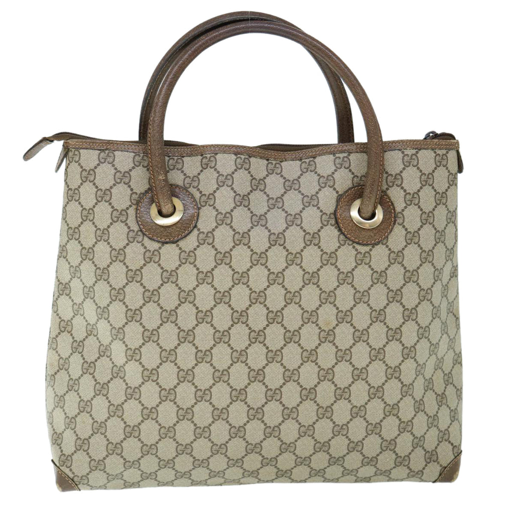 GUCCI GG Supreme Hand Bag PVC Leather Beige 002 4947 39 ep2506