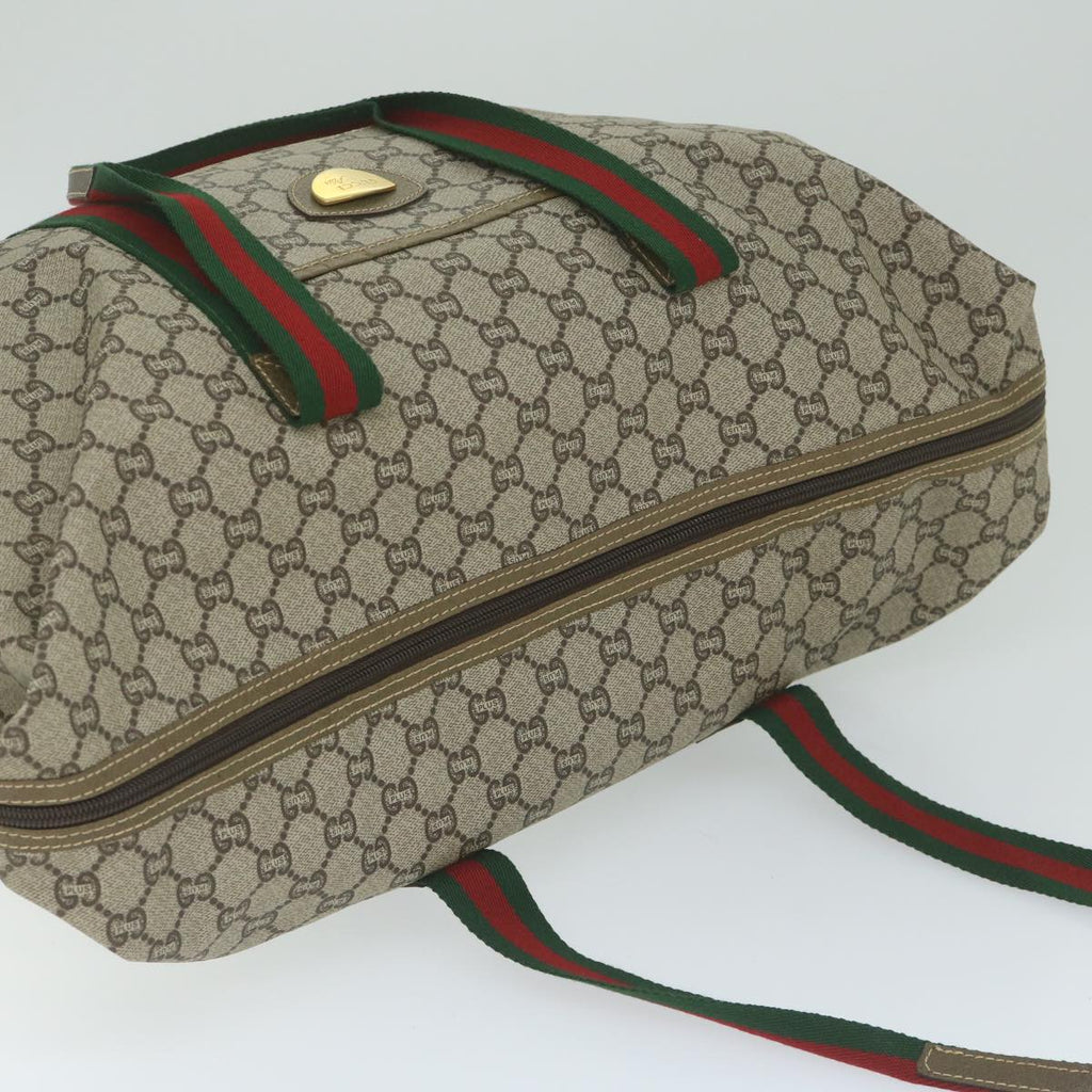 GUCCI GG Plus Supreme Web Sherry Line Tote Bag Beige Red Green ep2516