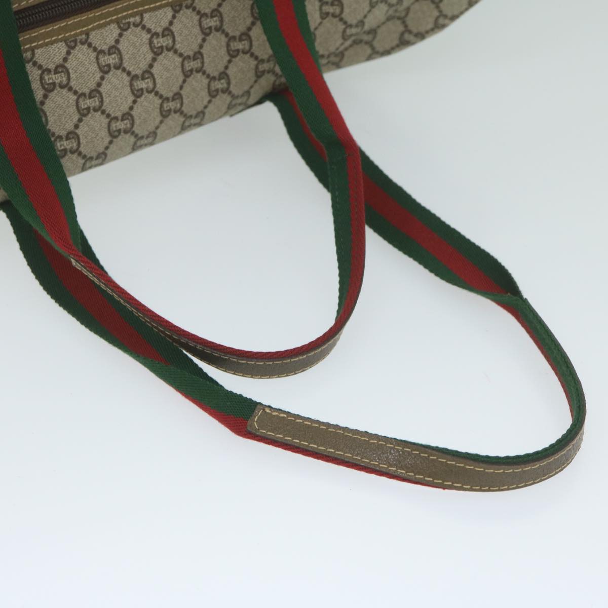 GUCCI GG Plus Supreme Web Sherry Line Tote Bag Beige Red Green ep2516