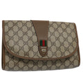 GUCCI GG Supreme Web Sherry Line Clutch Bag Red Beige 89 01 030 ep2520