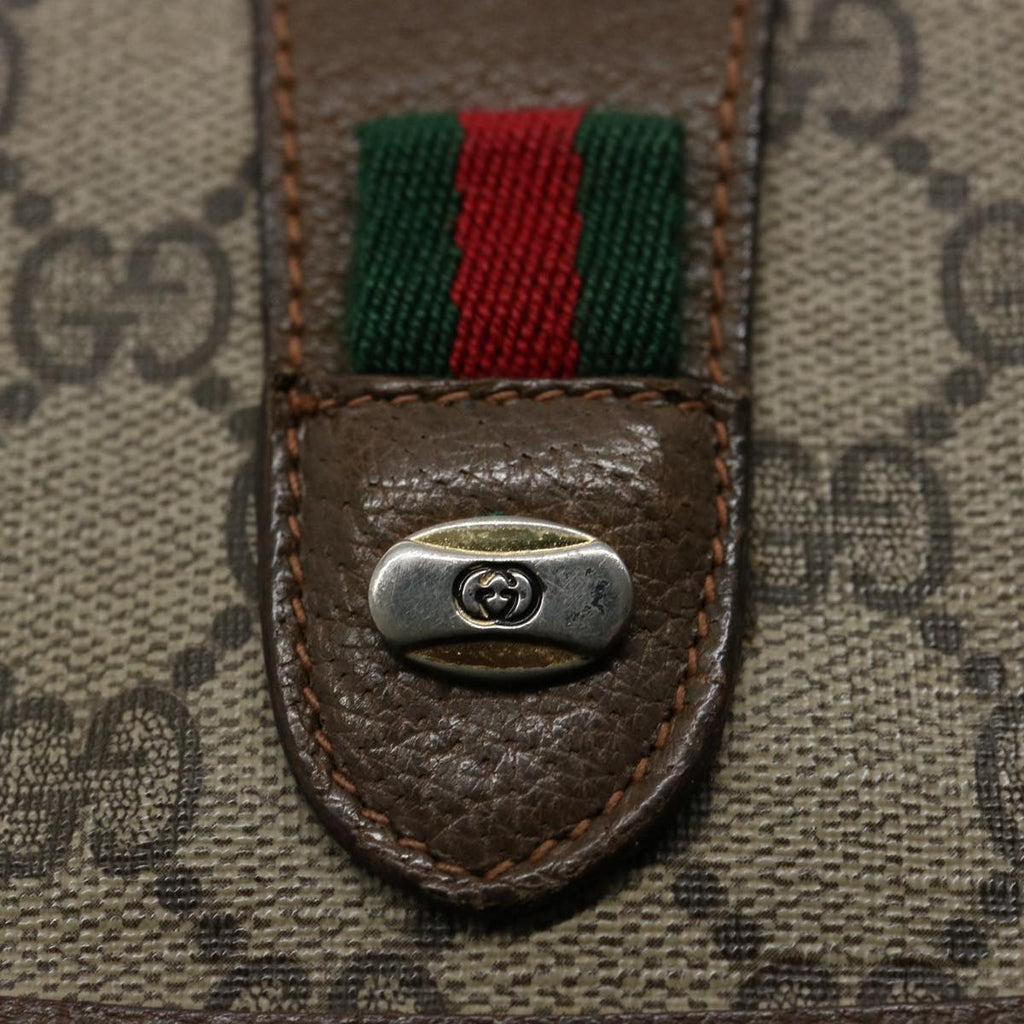 GUCCI GG Supreme Web Sherry Line Clutch Bag Red Beige 89 01 030 ep2520