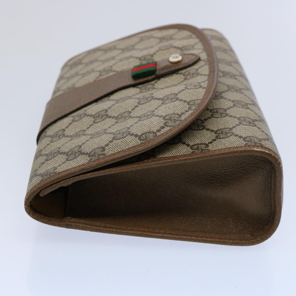GUCCI GG Supreme Web Sherry Line Clutch Bag Red Beige 89 01 030 ep2520