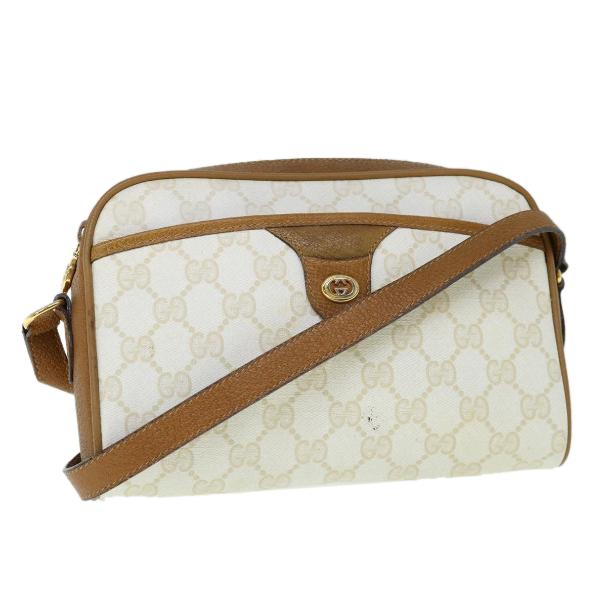GUCCI GG Supreme Shoulder Bag PVC Leather White 116 02 089 ep2521