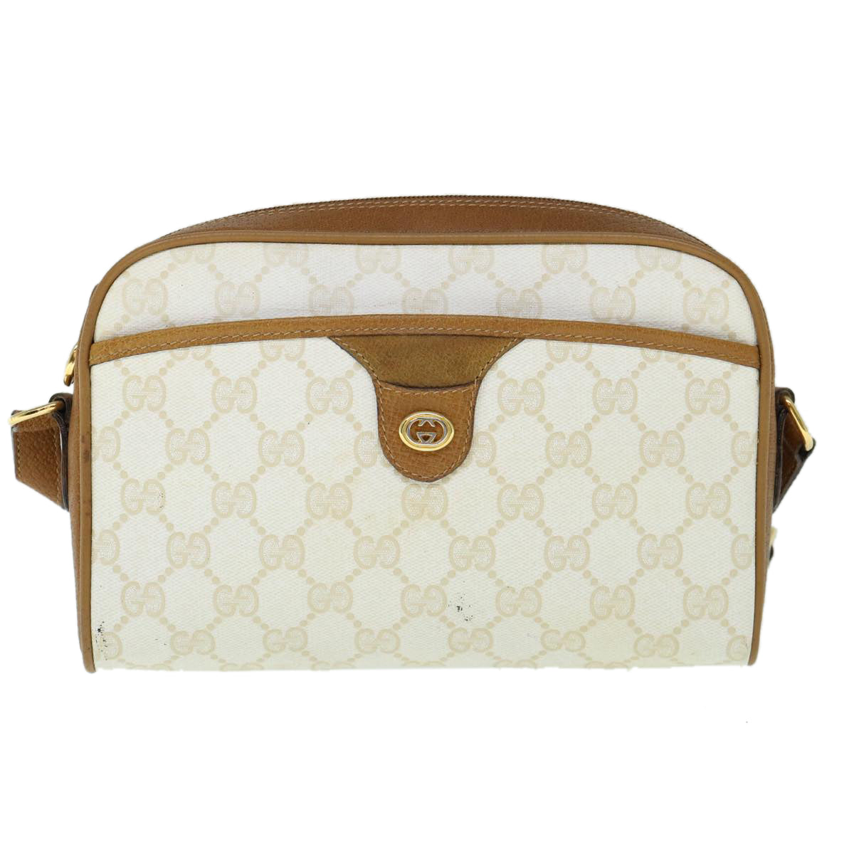 GUCCI GG Supreme Shoulder Bag PVC Leather White 116 02 089 ep2521