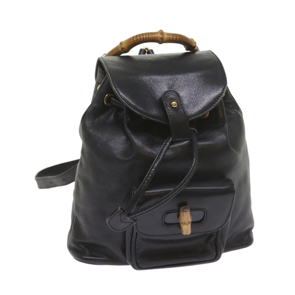 GUCCI Bamboo Backpack Leather Black 003 1956 0030 ep2532