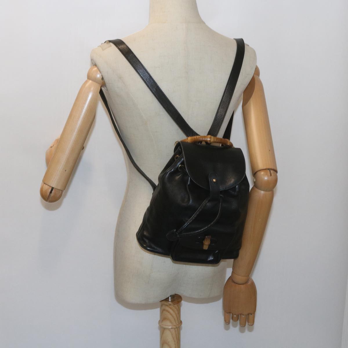 GUCCI Bamboo Backpack Leather Black 003 1956 0030 ep2532