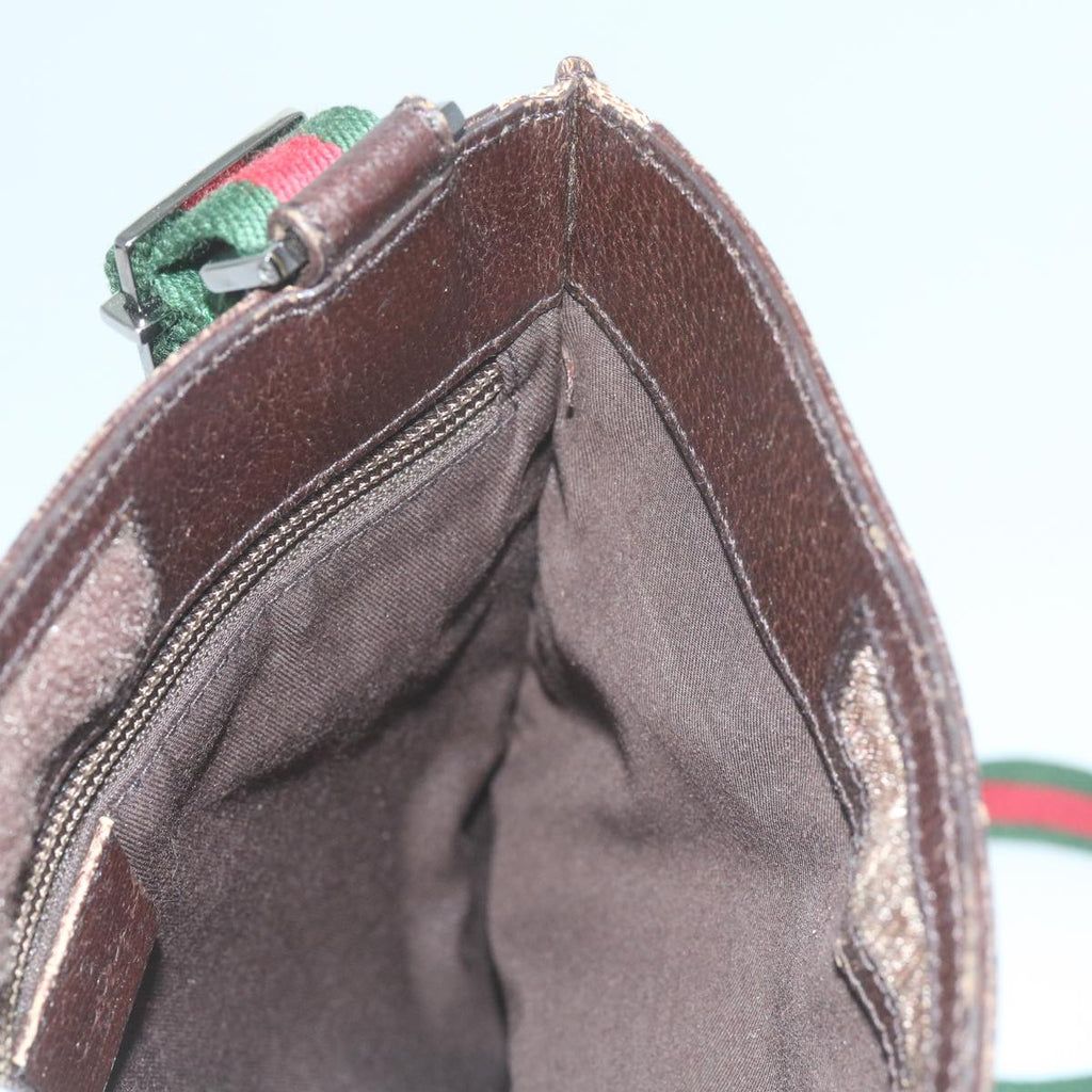 GUCCI GG Canvas Web Sherry Line Shoulder Bag Beige Red Green 27639 ep2613