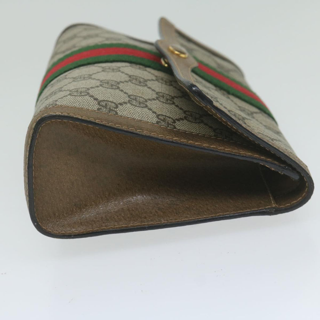 GUCCI GG Supreme Web Sherry Line Clutch Bag Beige Red 41 014 3087 25 ep2616