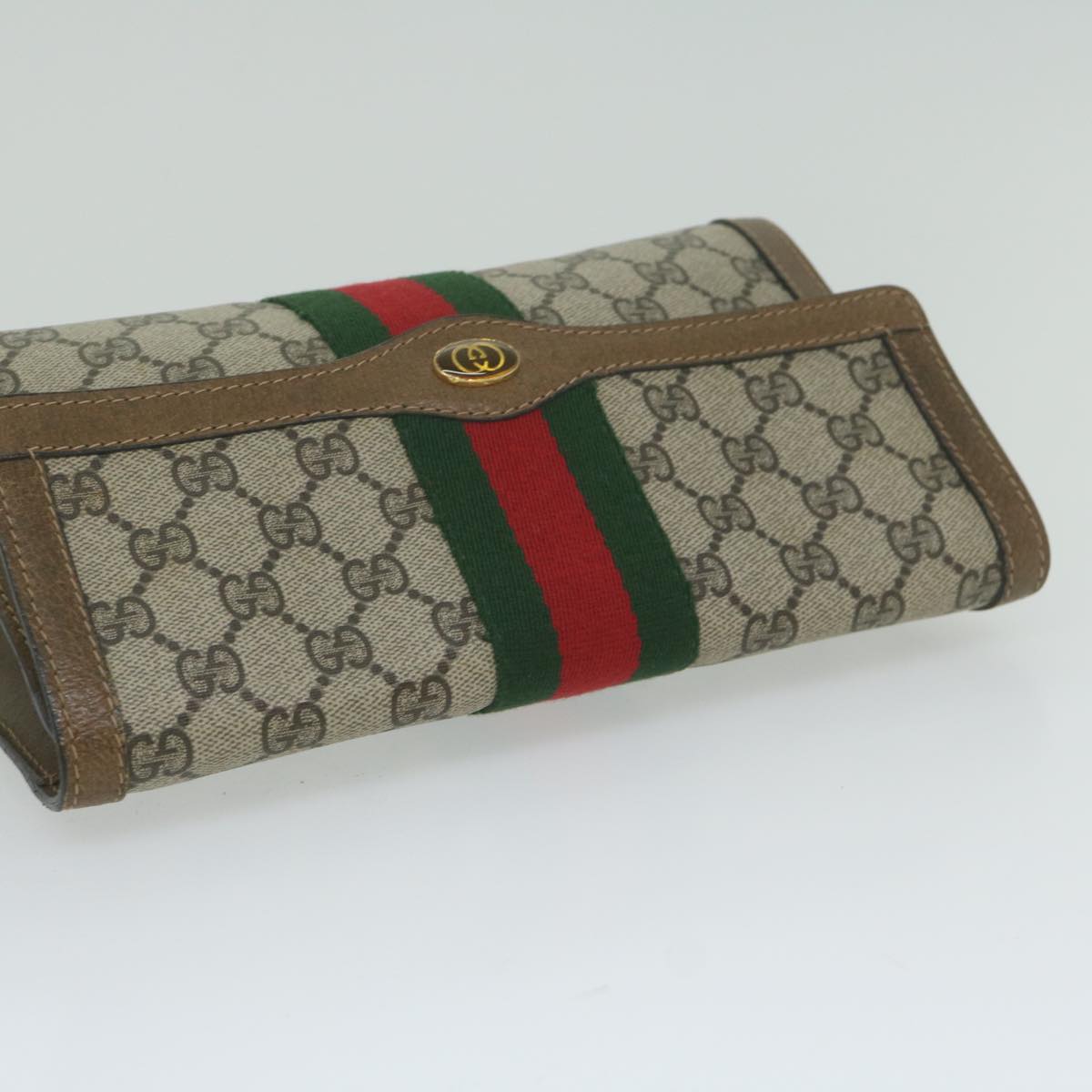 GUCCI GG Supreme Web Sherry Line Clutch Bag Beige Red 41 014 3087 25 ep2616