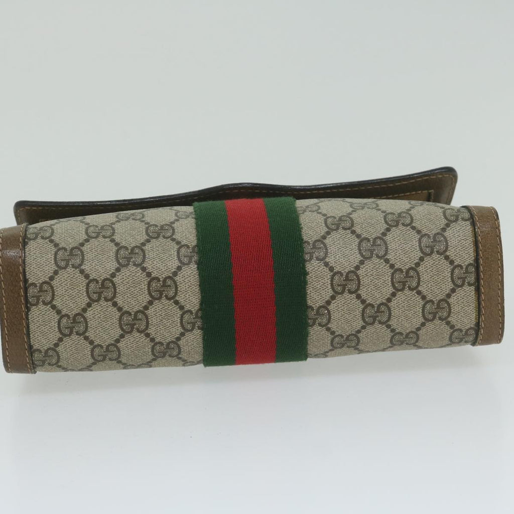 GUCCI GG Supreme Web Sherry Line Clutch Bag Beige Red 41 014 3087 25 ep2616