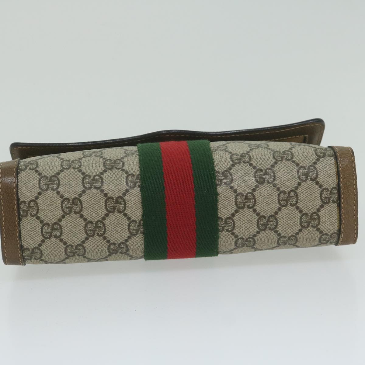 GUCCI GG Supreme Web Sherry Line Clutch Bag Beige Red 41 014 3087 25 ep2616