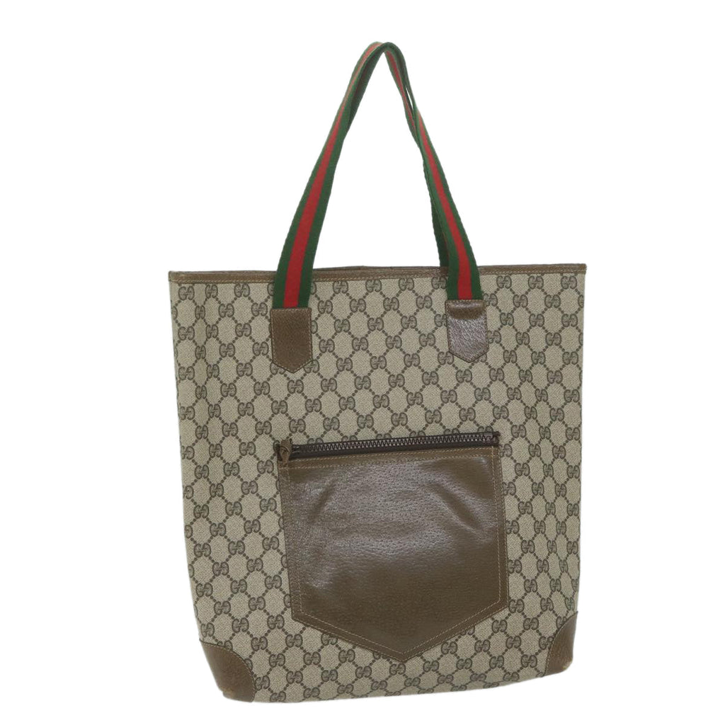 GUCCI GG Supreme Web Sherry Line Tote Bag Beige Red Green 001 20 312 ep2718