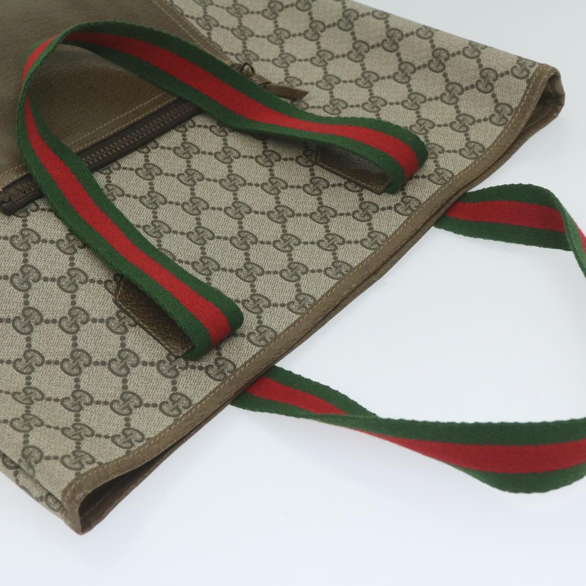 GUCCI GG Supreme Web Sherry Line Tote Bag Beige Red Green 001 20 312 ep2718