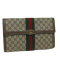 GUCCI GG Supreme Web Sherry Line Clutch Bag Beige Red 89 01 007 ep2727