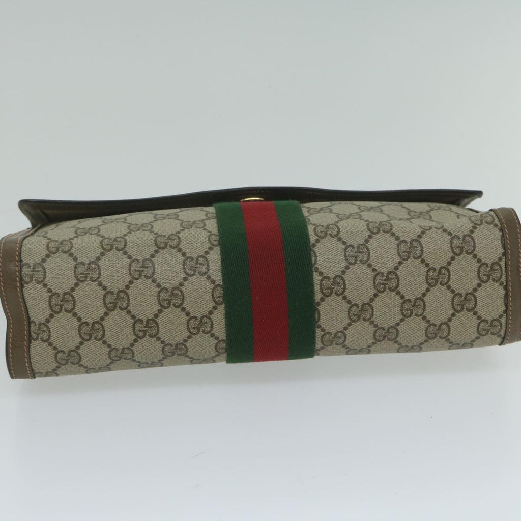 GUCCI GG Supreme Web Sherry Line Clutch Bag Beige Red 89 01 007 ep2727