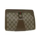 GUCCI GG Supreme Web Sherry Line Clutch Bag Red Beige 89 01 032 ep2737