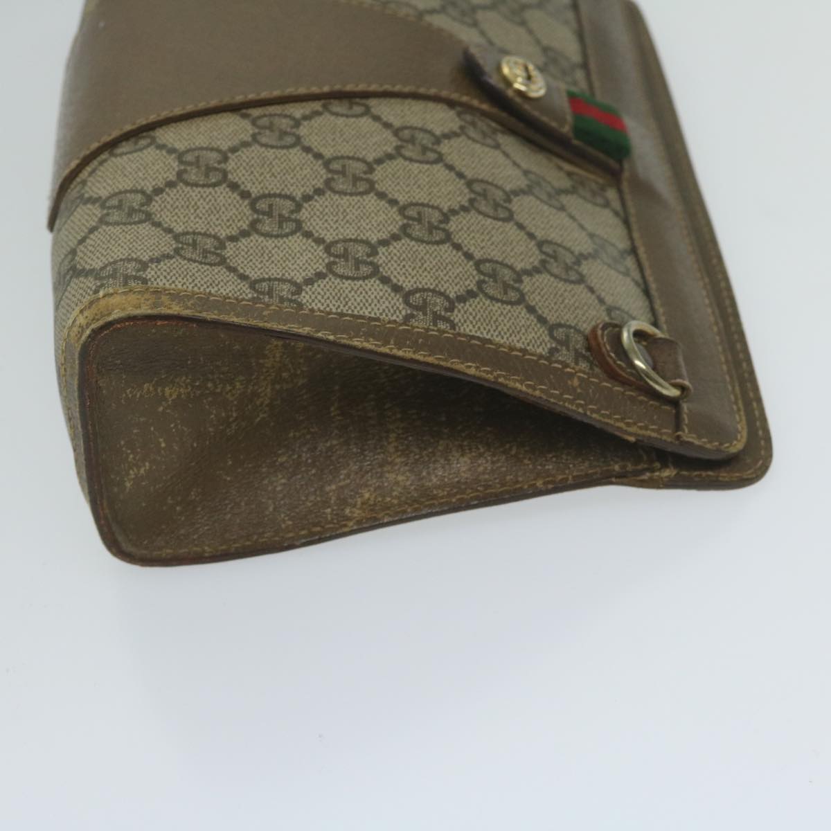 GUCCI GG Supreme Web Sherry Line Clutch Bag Red Beige 89 01 032 ep2737