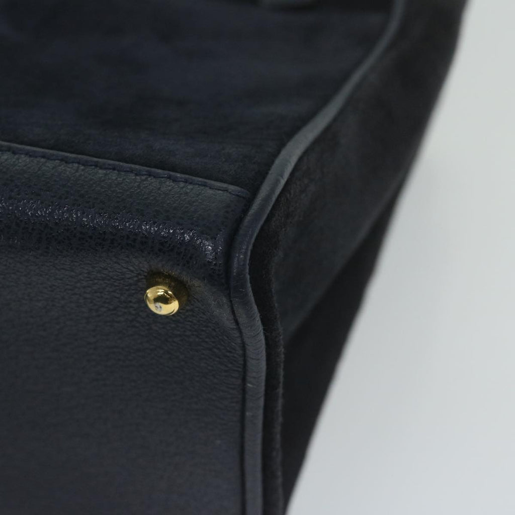 GUCCI Bamboo Hand Bag Suede 2way Navy 000 122 0316 ep2792