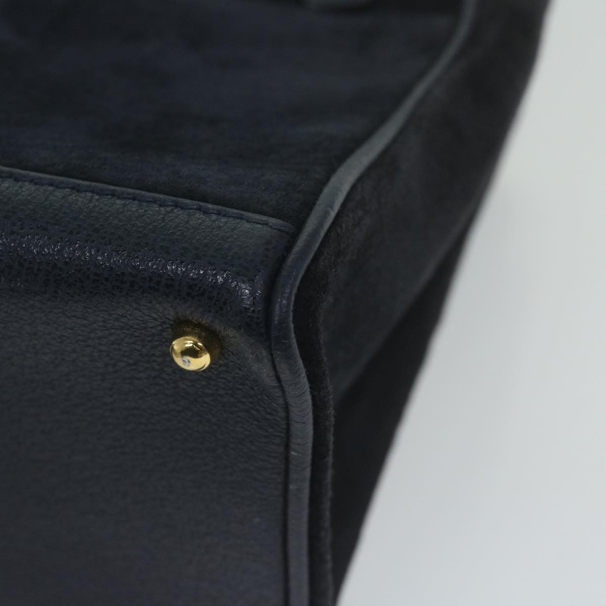 GUCCI Bamboo Hand Bag Suede 2way Navy 000 122 0316 ep2792