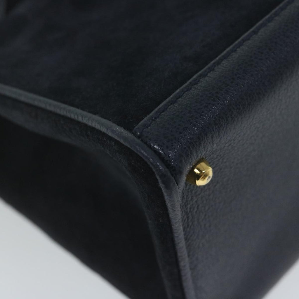 GUCCI Bamboo Hand Bag Suede 2way Navy 000 122 0316 ep2792