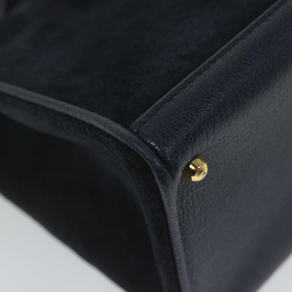 GUCCI Bamboo Hand Bag Suede 2way Navy 000 122 0316 ep2792