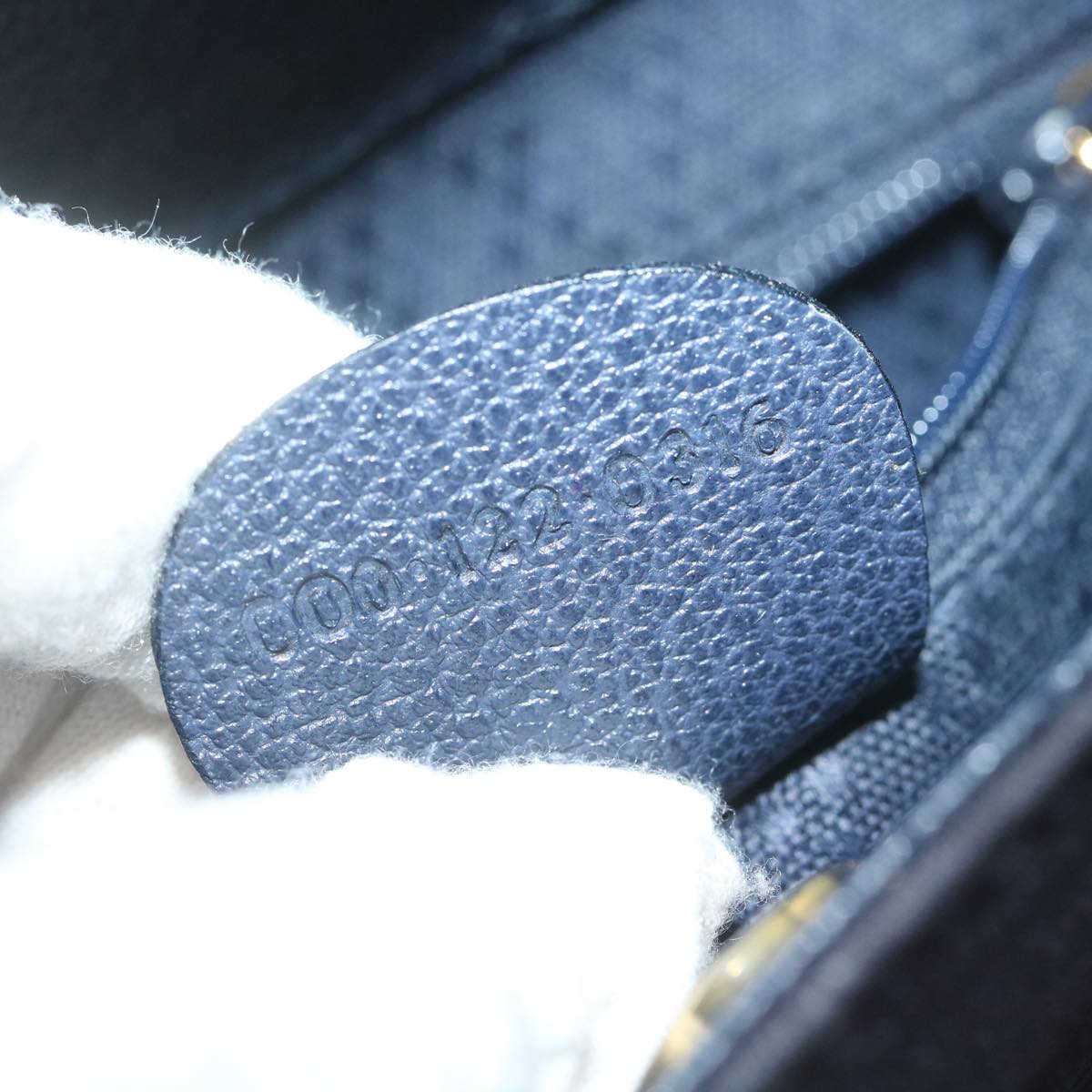 GUCCI Bamboo Hand Bag Suede 2way Navy 000 122 0316 ep2792