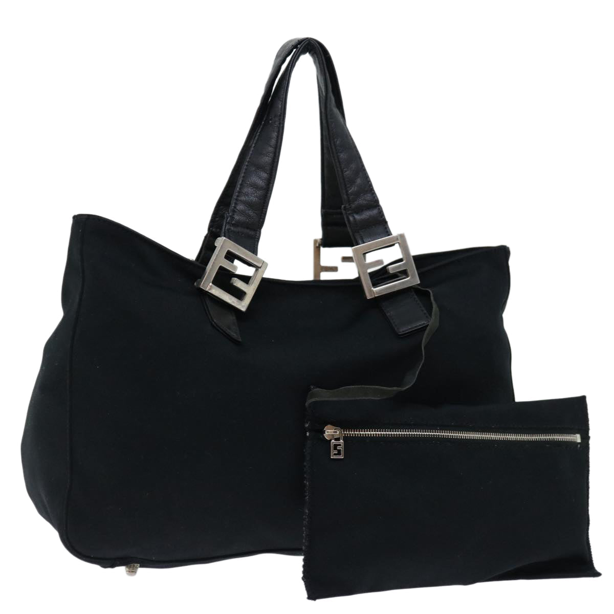 FENDI Hand Bag Nylon Black ep3242