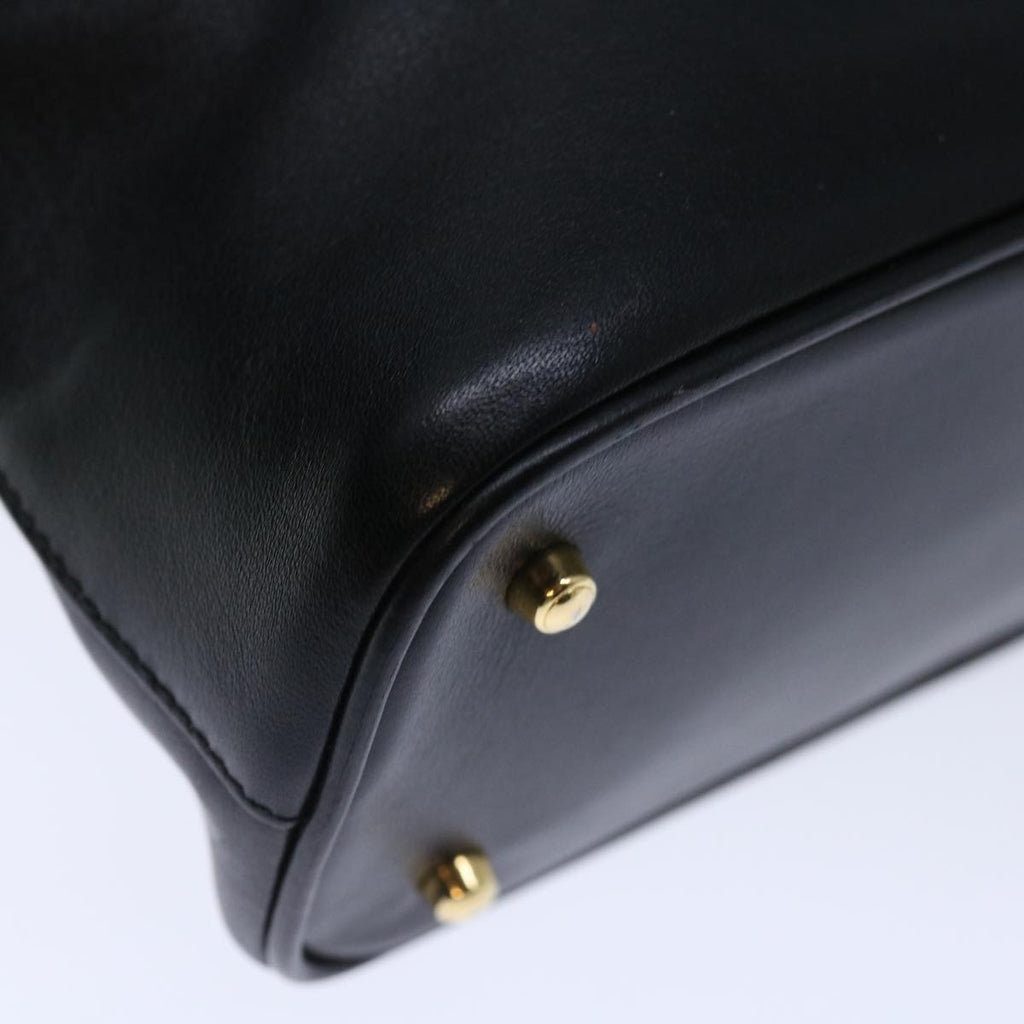 GUCCI Bamboo Hand Bag Leather Black 000 122 0290 ep3934