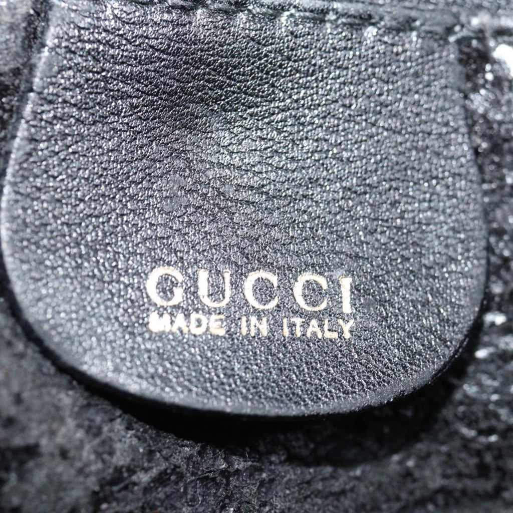GUCCI Bamboo Hand Bag Leather Black 000 122 0290 ep3934