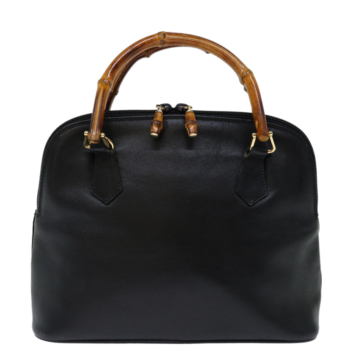 GUCCI Bamboo Hand Bag Leather Black 000 122 0290 ep3934