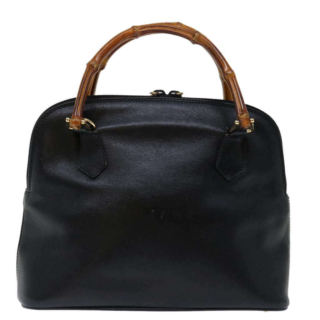 GUCCI Bamboo Hand Bag Leather Black 000 122 0290 ep3934