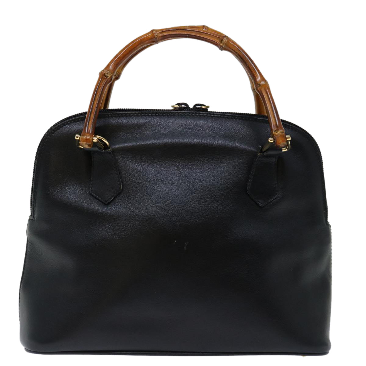 GUCCI Bamboo Hand Bag Leather Black 000 122 0290 ep3934