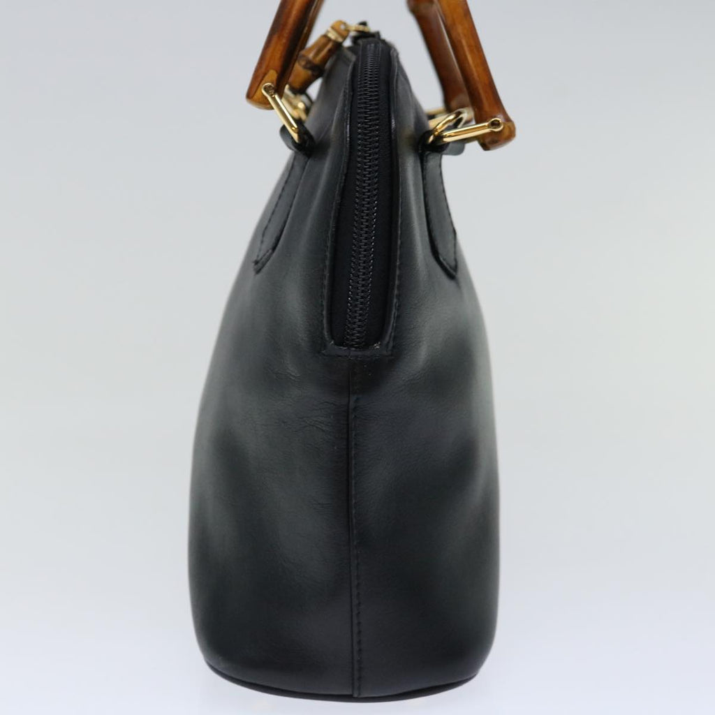 GUCCI Bamboo Hand Bag Leather Black 000 122 0290 ep3934